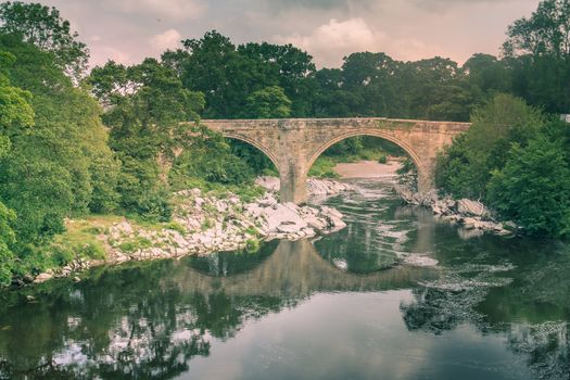 A view of Devils Bridge, a famous landmark on the river Lune near Kirkby Lonsdale