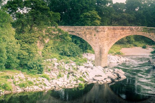 A view of Devils Bridge, a famous landmark on the river Lune near Kirkby Lonsdale