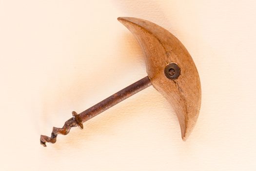 antique corkscrew in wood and iron from the early 1900th
