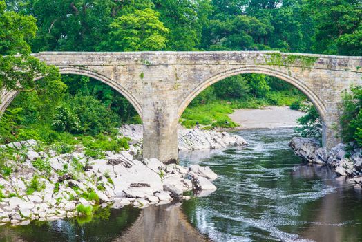 A view of Devils Bridge, a famous landmark on the river Lune near Kirkby Lonsdale