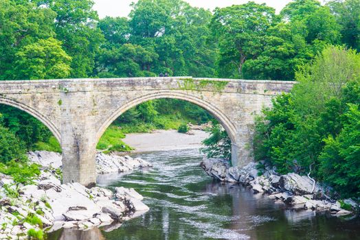 A view of Devils Bridge, a famous landmark on the river Lune near Kirkby Lonsdale