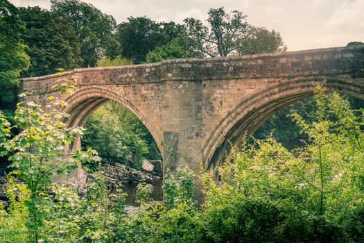 A view of Devils Bridge, a famous landmark on the river Lune near Kirkby Lonsdale