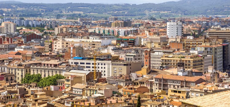 Panoramic view on the city of Girona, Catalonia, Spain