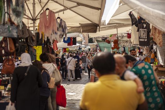 BOLOGNA, ITALY 17 JUNE 2020: Street Market in Bologna