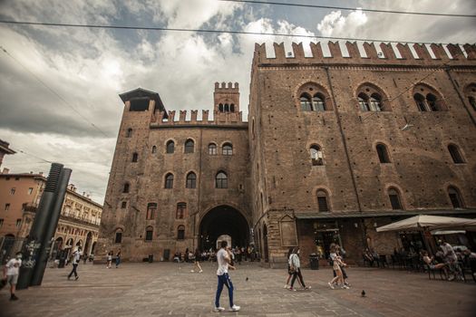 BOLOGNA, ITALY 17 JUNE 2020: Palazzo Re Enzo in Bologna