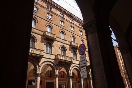 BOLOGNA, ITALY 17 JUNE 2020: Historic building in Bologna, Italy