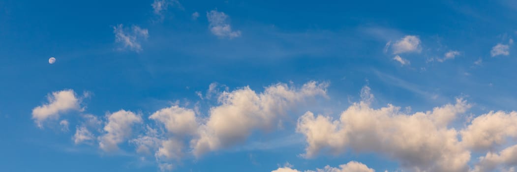 Clouds and blue sky background. Blue sky background with clouds. Beautiful clouds with blue sky background. Nature weather, cloud blue sky and sun.
