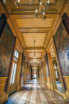Paris, France - April 23, 2019 - The interior of the Palais Garnier located in Paris, France.