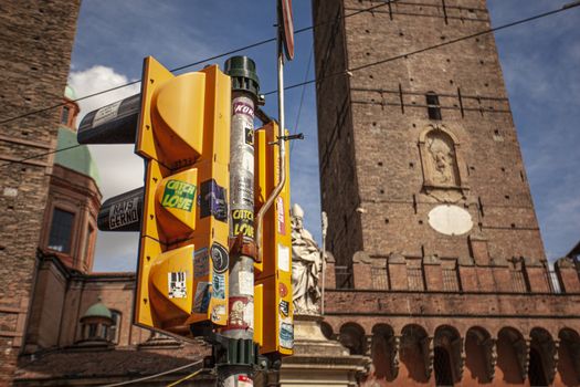 BOLOGNA, ITALY 17 JUNE 2020: Asinelli tower in Bologna, Italy
