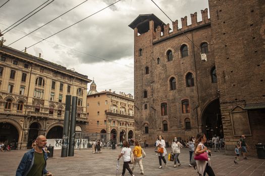 BOLOGNA, ITALY 17 JUNE 2020: Palazzo Re Enzo in Bologna