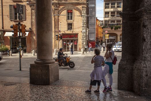 BOLOGNA, ITALY 17 JUNE 2020: People walking in Bologna, Italy