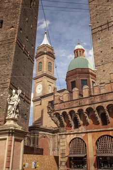 BOLOGNA, ITALY 17 JUNE 2020: Asinelli tower in Bologna, Italy