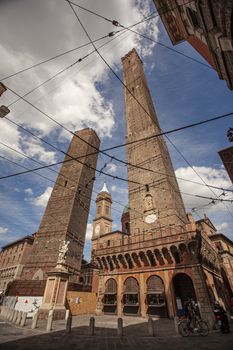 BOLOGNA, ITALY 17 JUNE 2020: Asinelli tower in Bologna, Italy