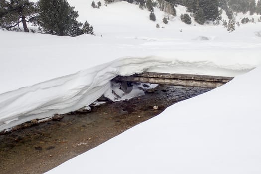 Casaccia, Switzerland: winter landscape, Lareccio canals and Colombe pass