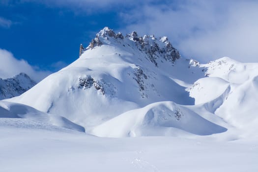 Casaccia, Switzerland: winter landscape, Lareccio canals and Colombe pass