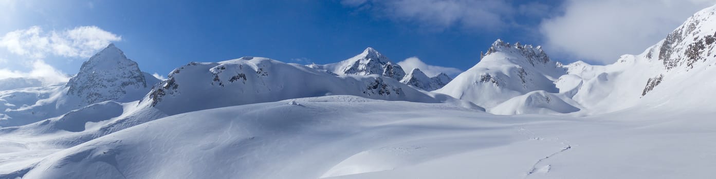 Casaccia, Switzerland: winter landscape, Lareccio canals and Colombe pass