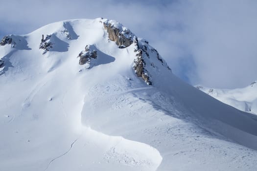 Casaccia, Switzerland: winter landscape, Lareccio canals and Colombe pass