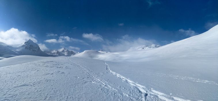 Casaccia, Switzerland: winter landscape, Lareccio canals and Colombe pass