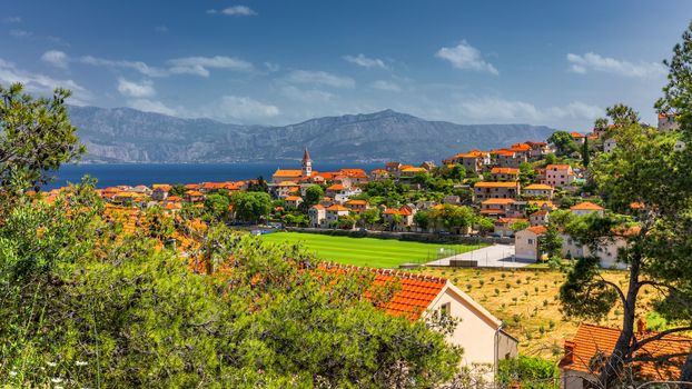 Postira on Brac island skyline view, Dalmatia, Croatia. Postira on Brac island skyline view, Dalmatia, Croatia. Gorgeous view on village Postira on Brac island, Croatia.