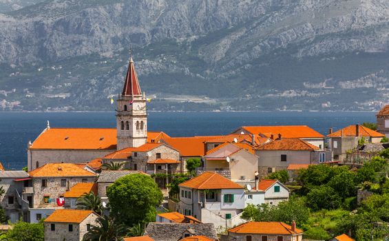 Postira on Brac island skyline view, Dalmatia, Croatia. Postira on Brac island skyline view, Dalmatia, Croatia. Gorgeous view on village Postira on Brac island, Croatia.