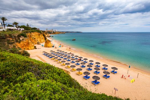 Beach of Barranco das Canas in Portimao, Algarve, Portugal. Praia do Barranco das Canas in Portimao, Portugal, Algarve.