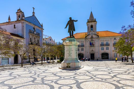 Republic Square (Praca da Republica) in Aveiro. The tree-lined Praca da Republica is at the heart of city life in Aveiro, Portugal.