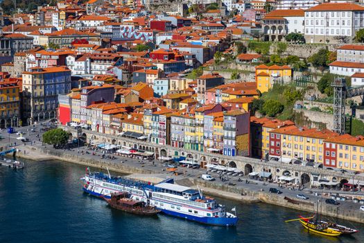 Porto, Portugal old town on the Douro River. Oporto panorama.
