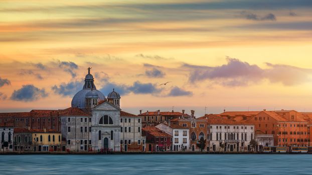 View of Le Zitelle (Santa Maria della Presentazione) church on Giudecca island in Venice, Italy.