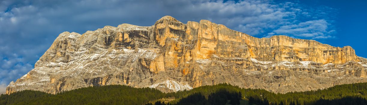 Beautiful view on monumental peaks in Dolomites mountains,Italy