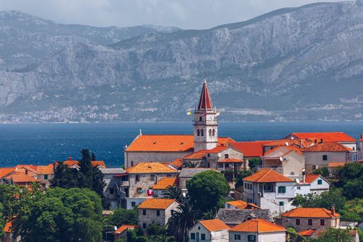 Postira on Brac island skyline view, Dalmatia, Croatia. Postira on Brac island skyline view, Dalmatia, Croatia. Gorgeous view on village Postira on Brac island, Croatia.