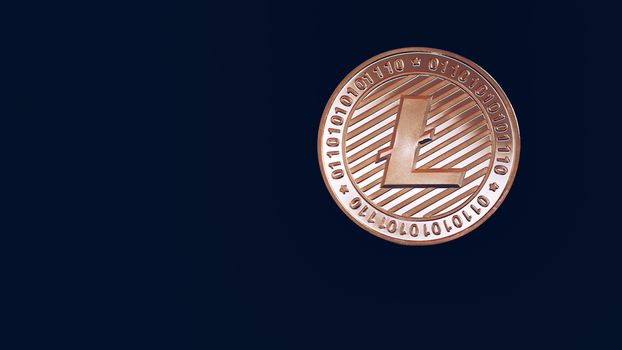 Litecoin cryptocurrency (crypto currency). Silver Litecoin coin with gold Litecoin symbol. Litecoin (ltc) cryptocurrency.
