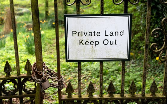 Private Land - Keep Out sign