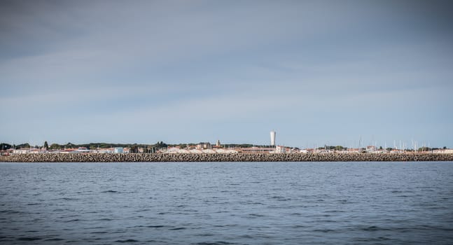 entrance to the port of Yeu island seen from the Atlantic Ocean