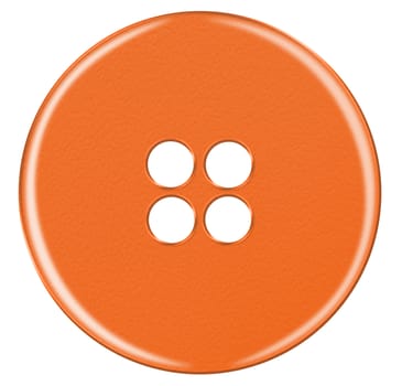 Orange Plastic button isolated on white background