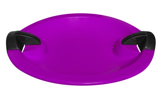 Violet toboggan isolated on the white background. Clipping path included.
