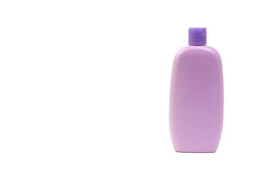 Baby lotion or shampoo bottle isolated on white background. Healthcare and business concept