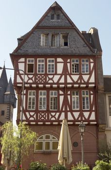 Architecture of Roemerberg square in Frankfurt, Germany. Frankfurt is the fifth-largest city in Germany.