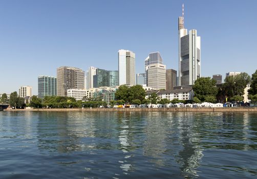 FRANKFURT AM MAIN, GERMANY - JULY 2, 2015: View of Frankfurt am Main, Germany. Frankfurt is the fifth-largest city in Germany.

Frankfurt am Main, Germany - July 2, 2015: View of Frankfurt am Main, Germany. Frankfurt is the fifth-largest city in Germany.