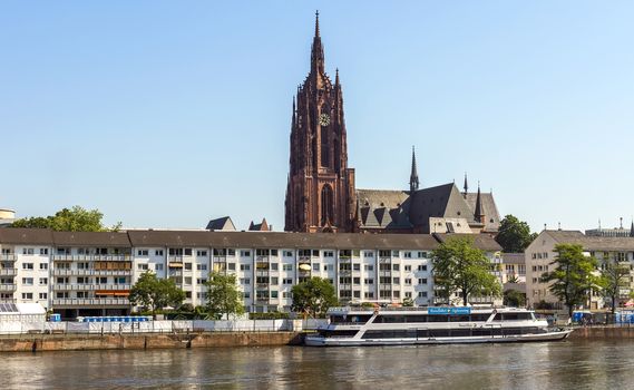 FRANKFURT AM MAIN, GERMANY - JULY 2, 2015: View on old district of Frankfurt am Main, Germany. Frankfurt is the fifth-largest city in Germany.

Frankfurt am Main, Germany - July 2, 2015: View on old district of Frankfurt am Main, Germany. Frankfurt is the fifth-largest city in Germany.