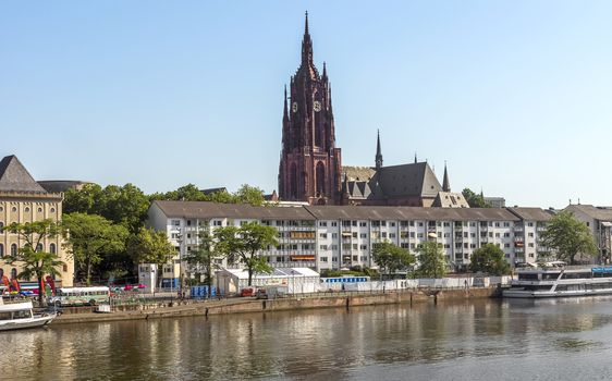 FRANKFURT AM MAIN, GERMANY - JULY 2, 2015: View on old district of Frankfurt am Main, Germany. Frankfurt is the fifth-largest city in Germany.

Frankfurt am Main, Germany - July 2, 2015: View on old district of Frankfurt am Main, Germany. Frankfurt is the fifth-largest city in Germany.