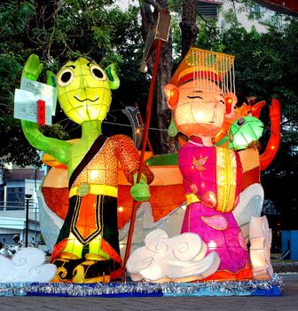 KAOHSIUNG, TAIWAN - FEBRUARY 23: Colorful lanterns are displayed during the 2013 Kaohsiung Lantern Festival on February 23, 2013 in Kaohsiung.