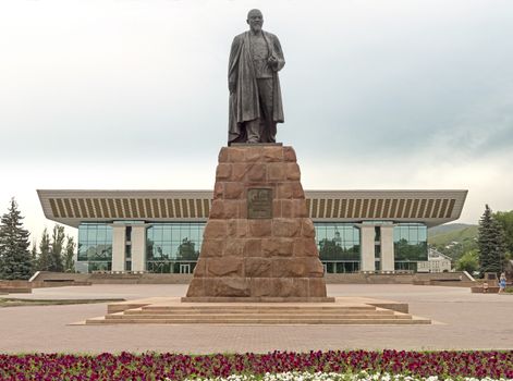 ALMATY, KAZAKHSTAN - JUNE 25, 2015: Monument of Abay Qunanbayuli - was a great Kazakh poet, composer and philosopher. Monument established in 1960 front of the Palace of the Republic in Almaty.

Almaty, Kazakhstan - June 25, 2015: Monument of Abay Qunanbayuli - was a great Kazakh poet, composer and philosopher. Monument established in 1960 front of the Palace of the Republic in Almaty.