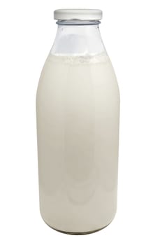 Bottle of milk isolated on white background. Clipping Path included.