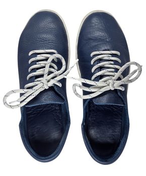 Blue shoes isolated on a white background with clipping path.