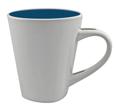 White ceramic mug isolated on white. Clipping path for designers included.
