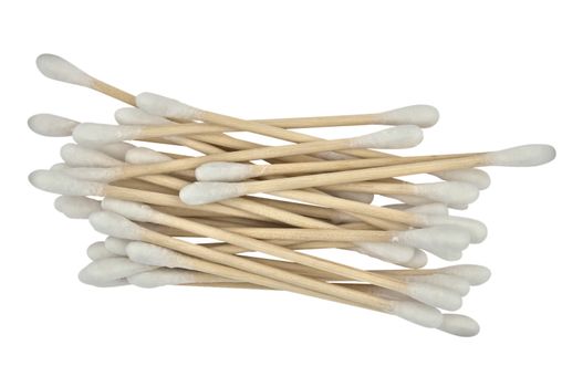 Cotton Swabs isolated on white background. Clipping path included.