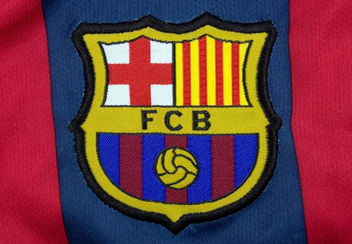 BARCELONA, SPAIN - MAY 8, 2015: FC Barcelona T-shirt Badge. FC Barcelona is a football team based in Barcelona, Catalonia, Spain. They have won many national and international trophies and holds a great rivalry with Real Madrid.

Barcelona, Spain - May 8, 2015: FC Barcelona T-shirt Badge. FC Barcelona is a football team based in Barcelona, Catalonia, Spain. They have won many national and international trophies and holds a great rivalry with Real Madrid.