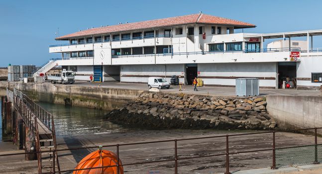 Port Joinville, France - September 18, 2018: view of the ferry terminal of the island of Yeu which makes the transport
  goods and people between the island and the continent