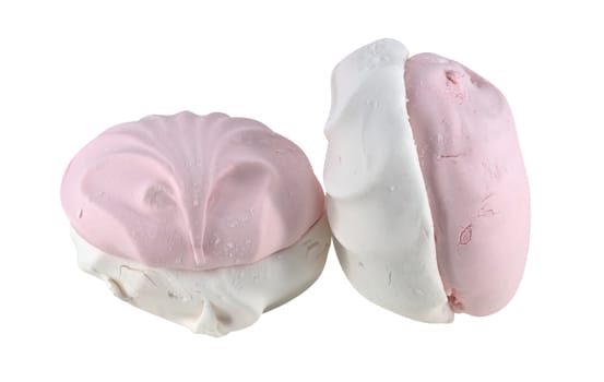 Marshmallows isolated on white. Clipping path included.