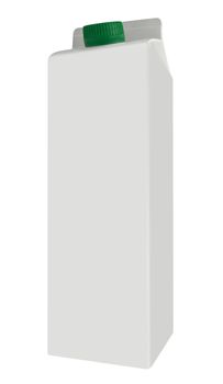 Milk carton box with screw cap isolated on white. Clipping path included.